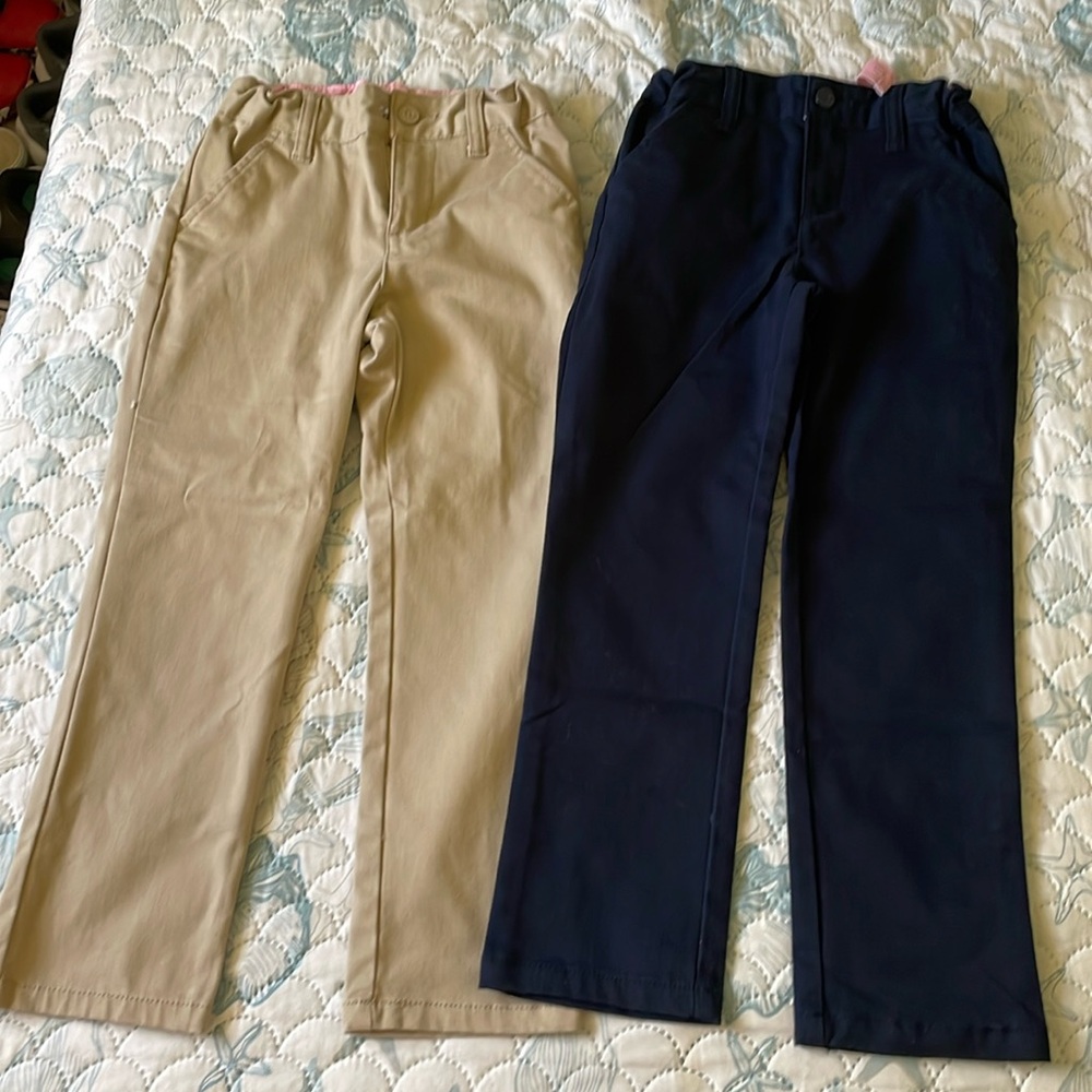 Like new Cat and Jack two pair of adjustable waist uniform pants